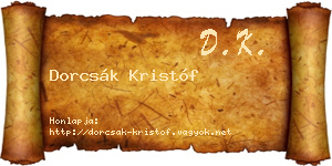 Dorcsák Kristóf névjegykártya