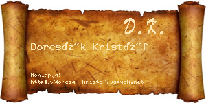 Dorcsák Kristóf névjegykártya