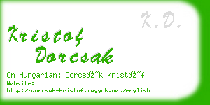 kristof dorcsak business card